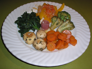 Gemüse angemacht - Möhren mit Marsala - peperonata -Brocoli a crudo - Spinaci alla piemontese