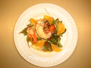 Lauwarmer Hummer mit Orangensalat