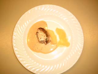 Schweinsfiletmi gnons an Senfsauce