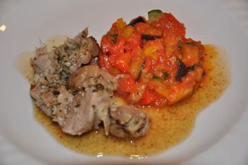 Geschmorte Lammroulade mit Ratatouille