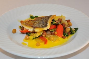 Gebratene Dorade mit Mangoldgemüse